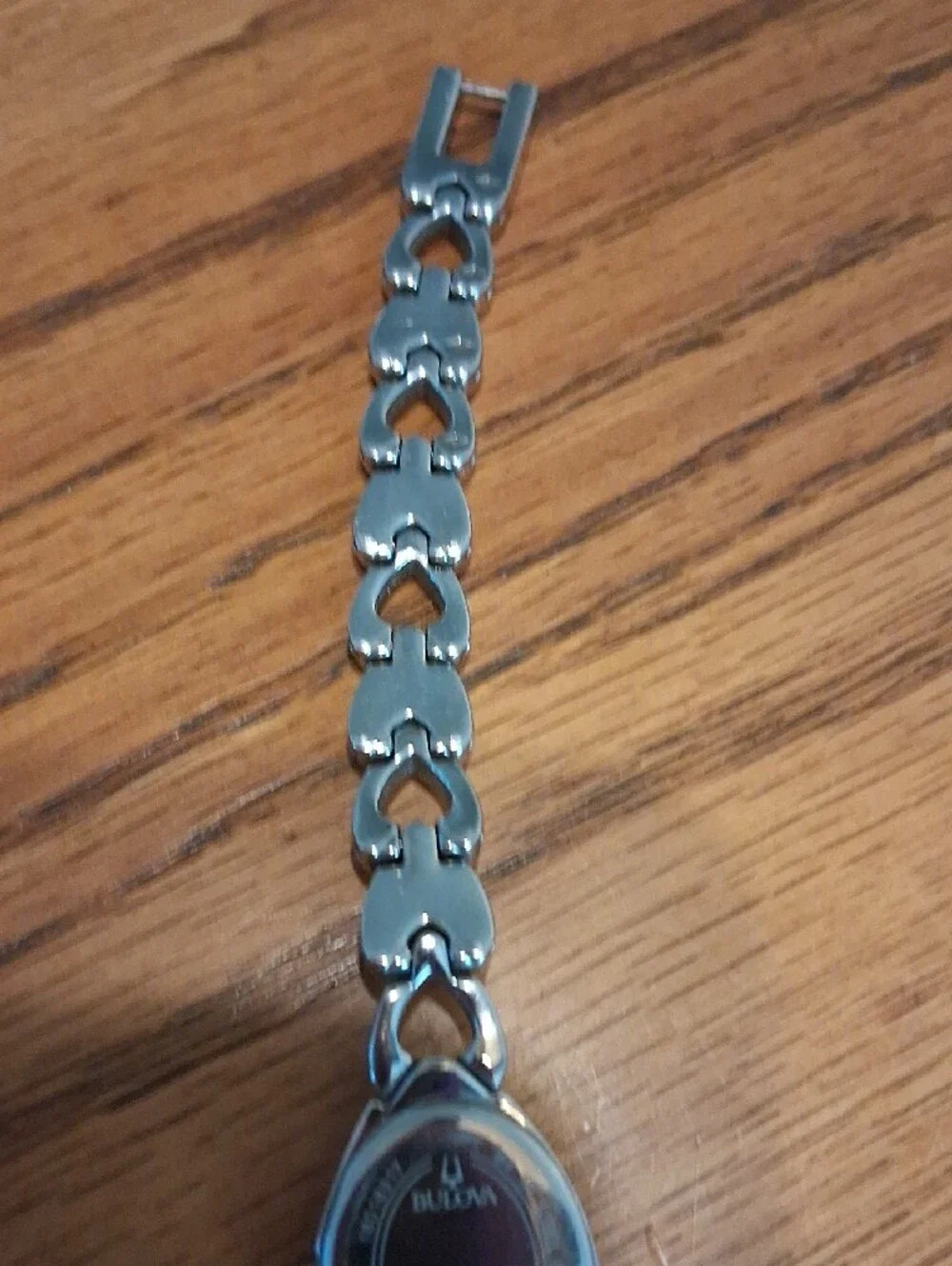 Bulova Two-Tone Heart Link Bracelet Watch in Silver and Gold